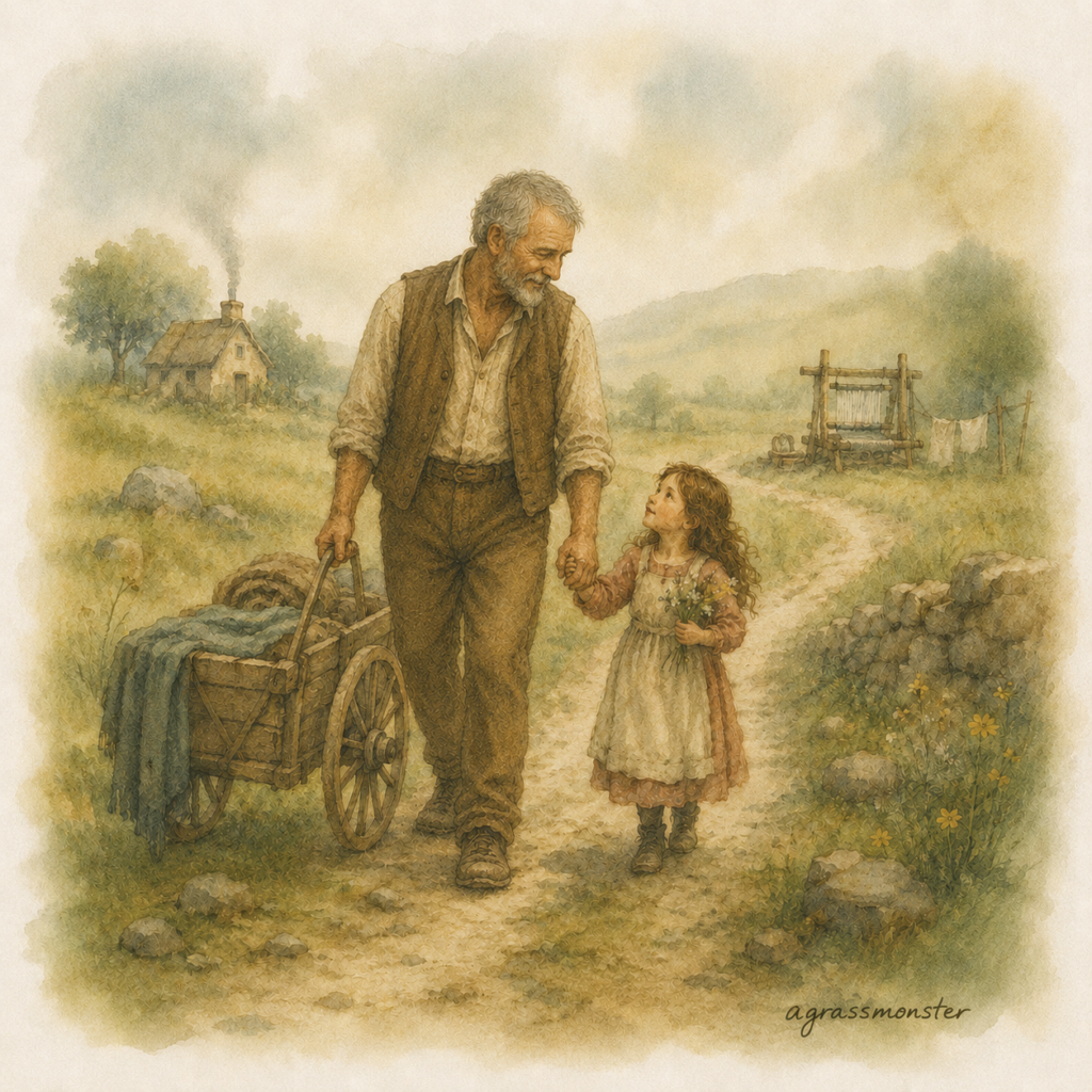 The Threadbare Path - Jenny Toledo folk reflection artwork